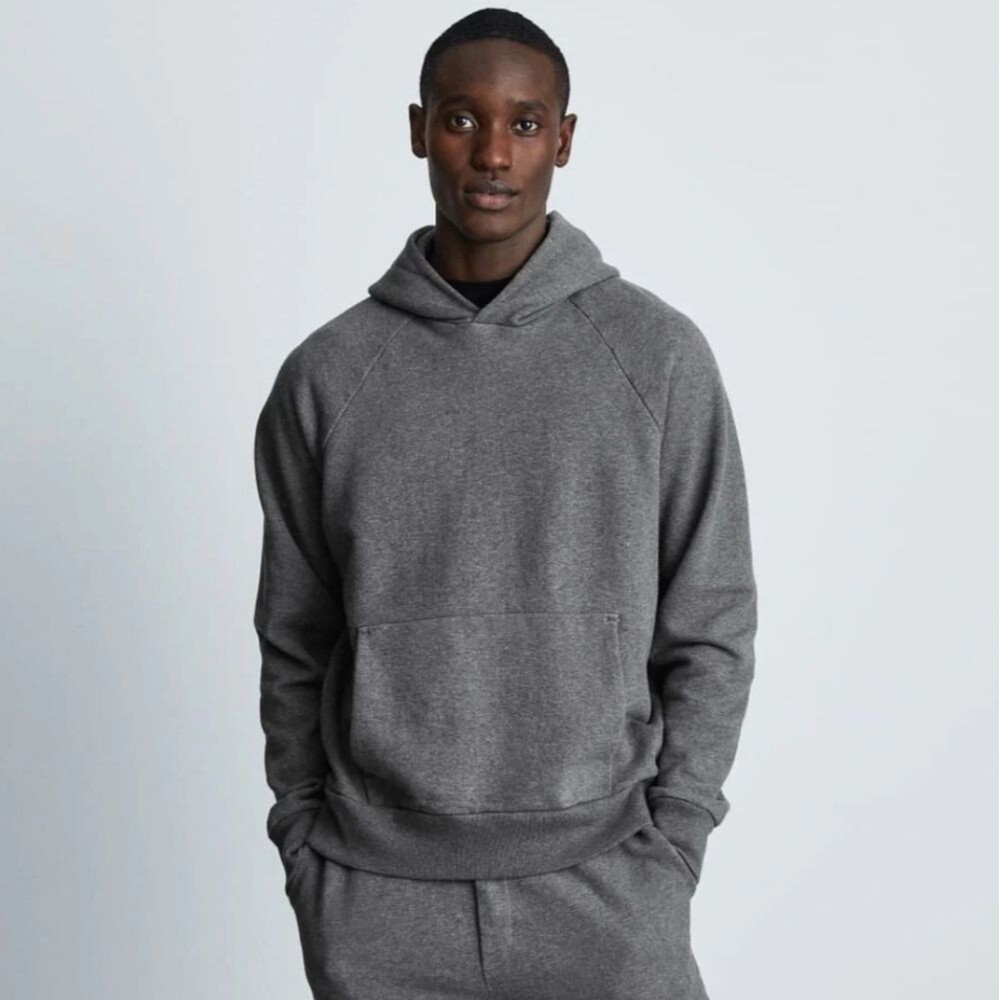 Everlane The Track Organic Cotton Dark Heather Gray Men's Pullover Hoodie Sz M